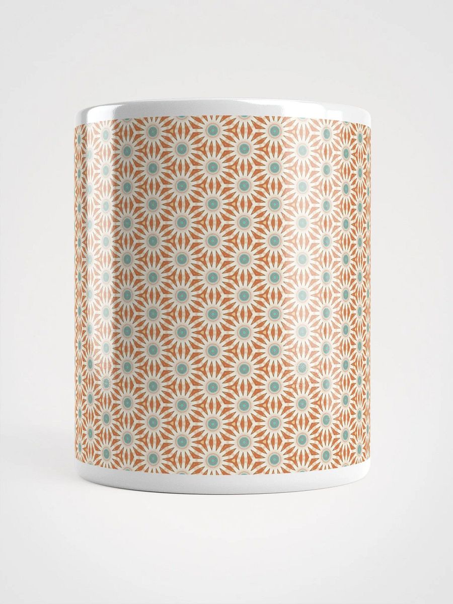 Orange Turquoise & Cream Floral Ceramic Mug product image (6)