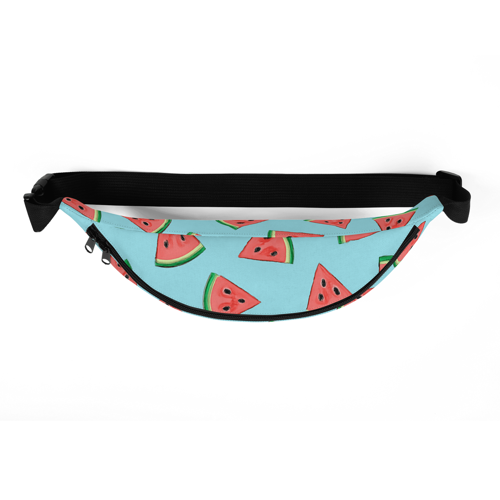 Watermelon Slices Light Blue Fanny Pack (Waist Bag) product image (5)