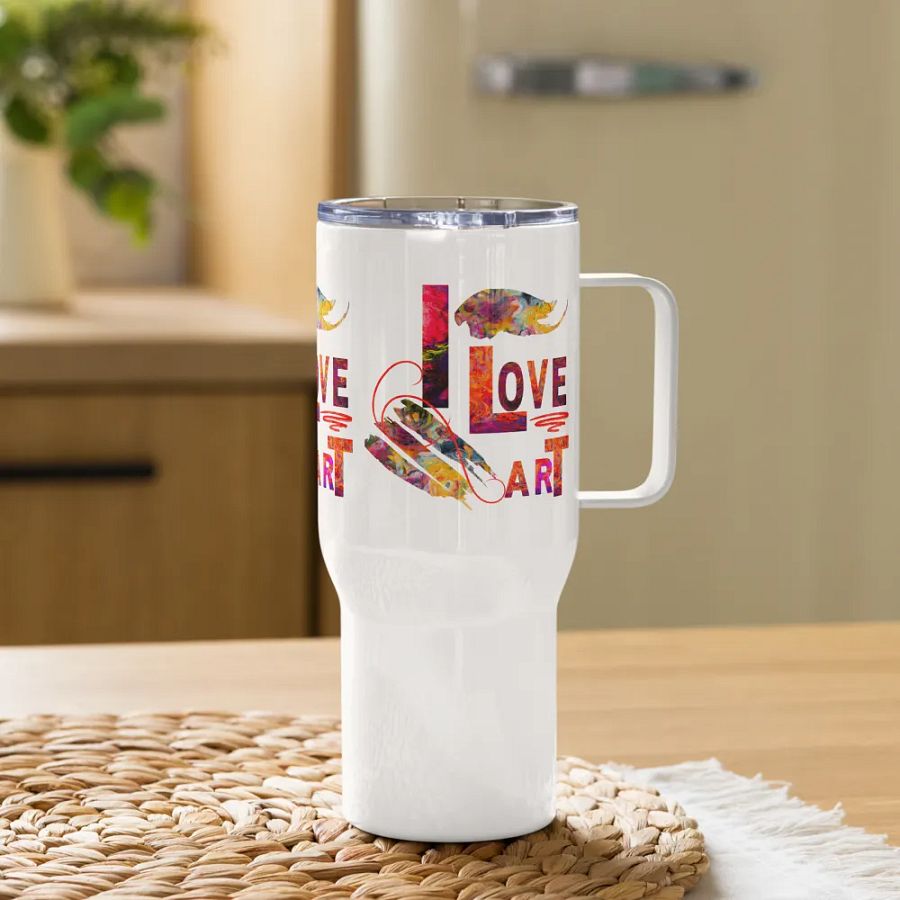 Vibrant Abstract Delight Travel Mug for art students moms daughters friends art teachers product image (11)