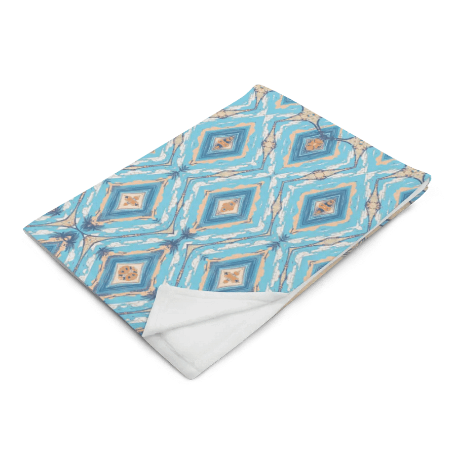 Blue & Cream Diamond Metamorphosis Throw Blanket product image (3)