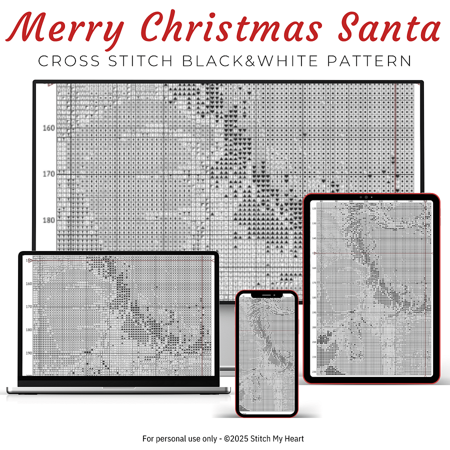 Merry Christmas Santa Claus Cross Stitch Pattern product image (4)