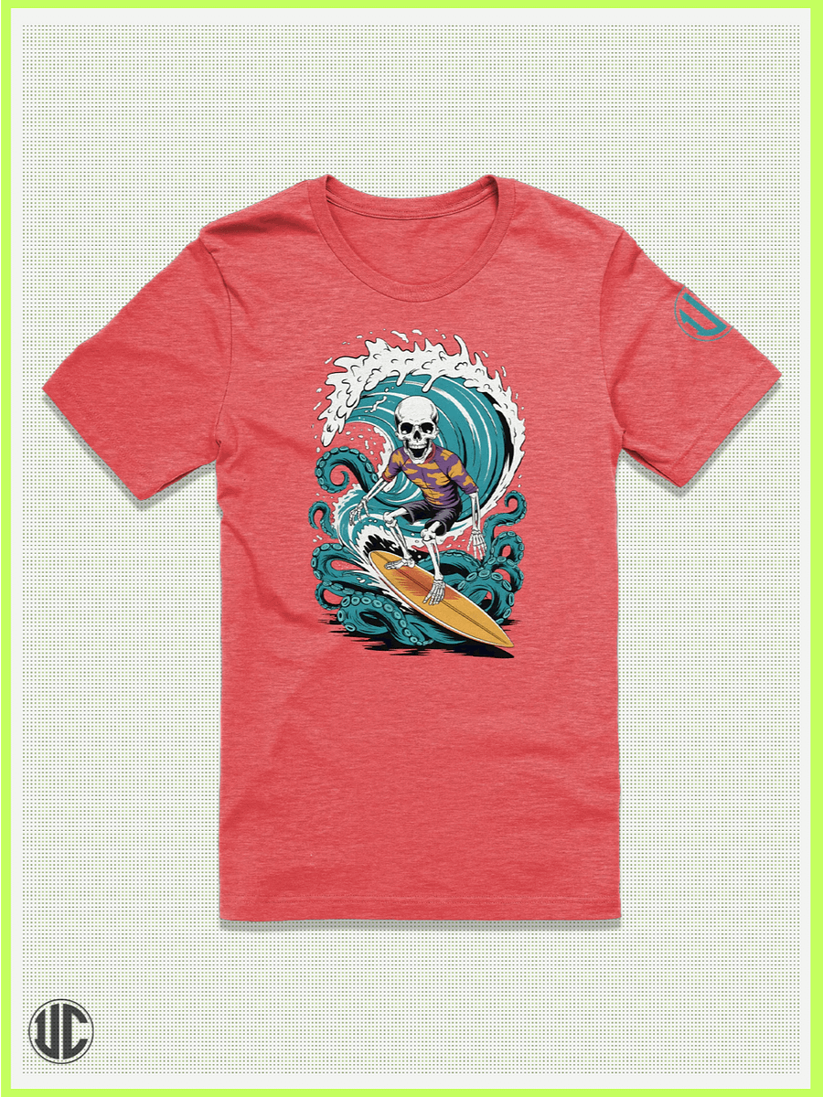 Dead Wave Rider – Skeleton Surf Tee for Streetwear and Beach Vibes product image (1)
