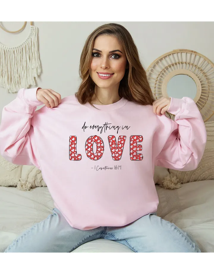 Christian Sweatshirt - Do Everything in Love - 1 Corinthians 16:14 - Unisex Sweatshirt product image (1)