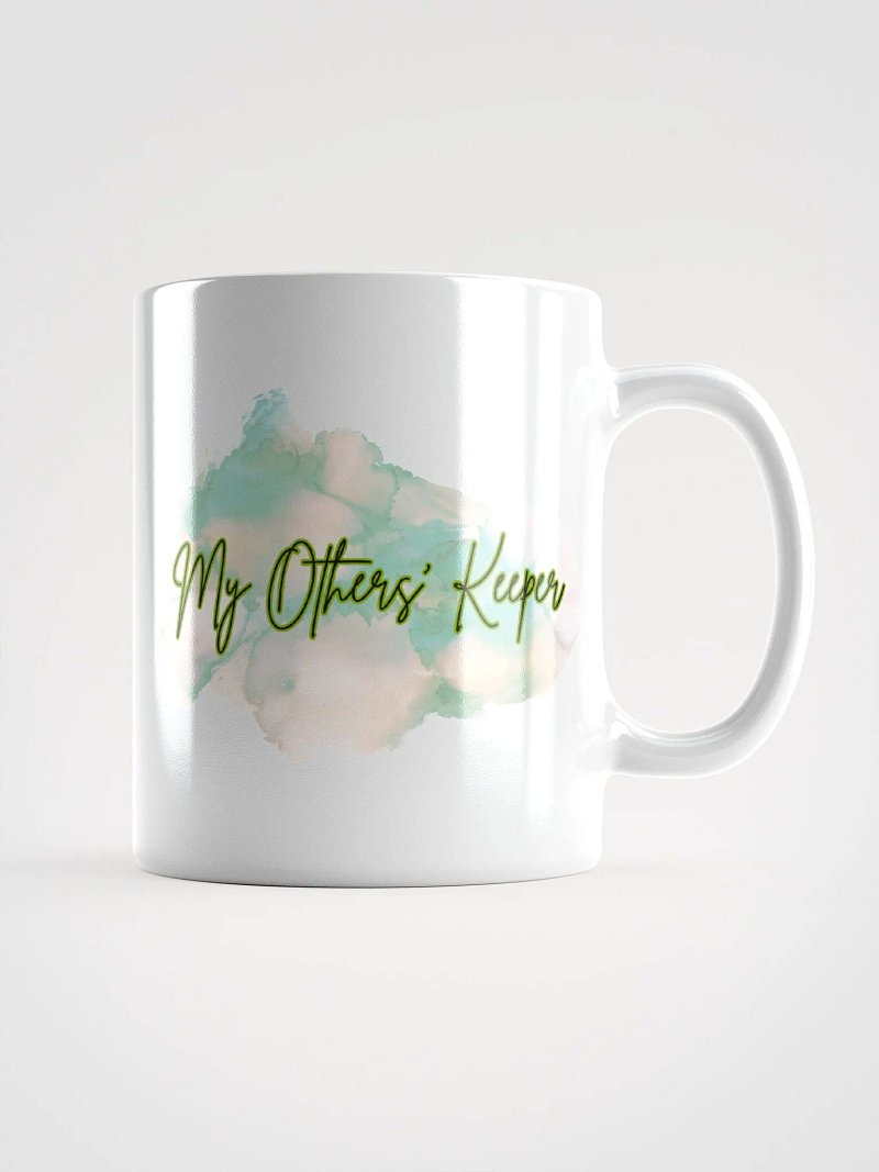 My Others' Keeper White Mug Boho Green