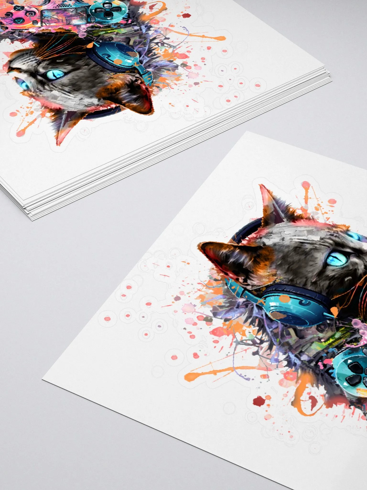 Colored Gamer Cat Sticker product image (4)