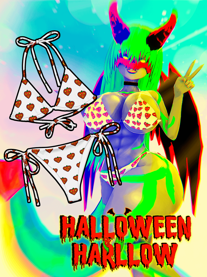 Pumpkin Heart White Bikini Set! product image (1)