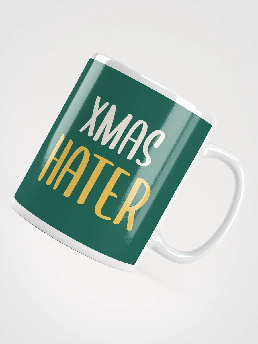 Xmas Hater Ceramic Mug - Humorous 11 oz or 15 oz Coffee Cup with Burning Tree Design product image (8)
