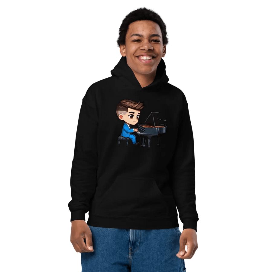 Kid Pianist Youth Hoodie product image (3)