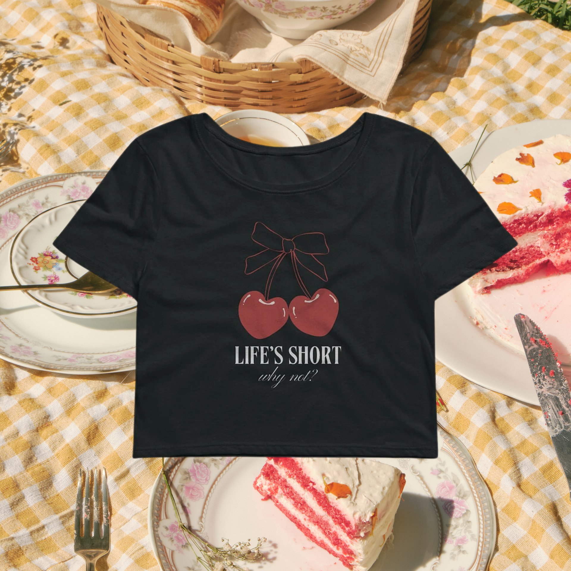 Life's Short Why Not Black Baby Tee product image (2)
