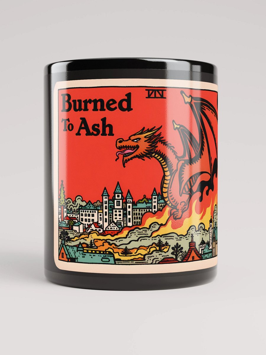 Fantasy Dragon Scene: Burned to Ash Black Glossy Mug product image (5)
