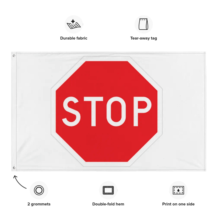 "STOP" Stop Sign Flag product image (2)