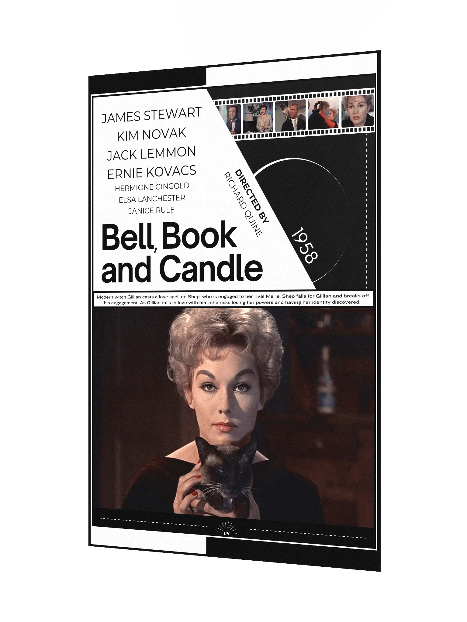 Bell, Book and Candle with James Stewart and Kim Novak 1958 | Movie Poster | 12x18 Wall Art product image (3)