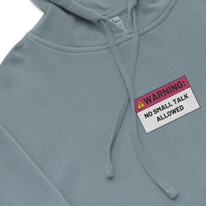 NO SMALL TALK ALLOWED embroidered pigment hoodie (pink) product image (1)