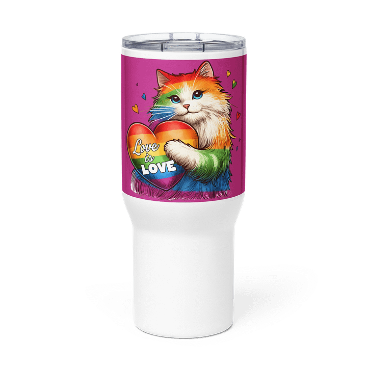Rainbow Love Travel Mug with Handle product image (3)
