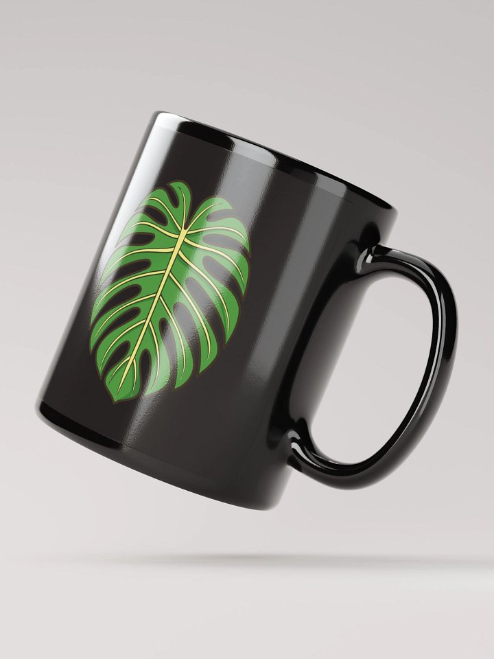 Symmetrical Monstera Leaves Black Mug product image (3)