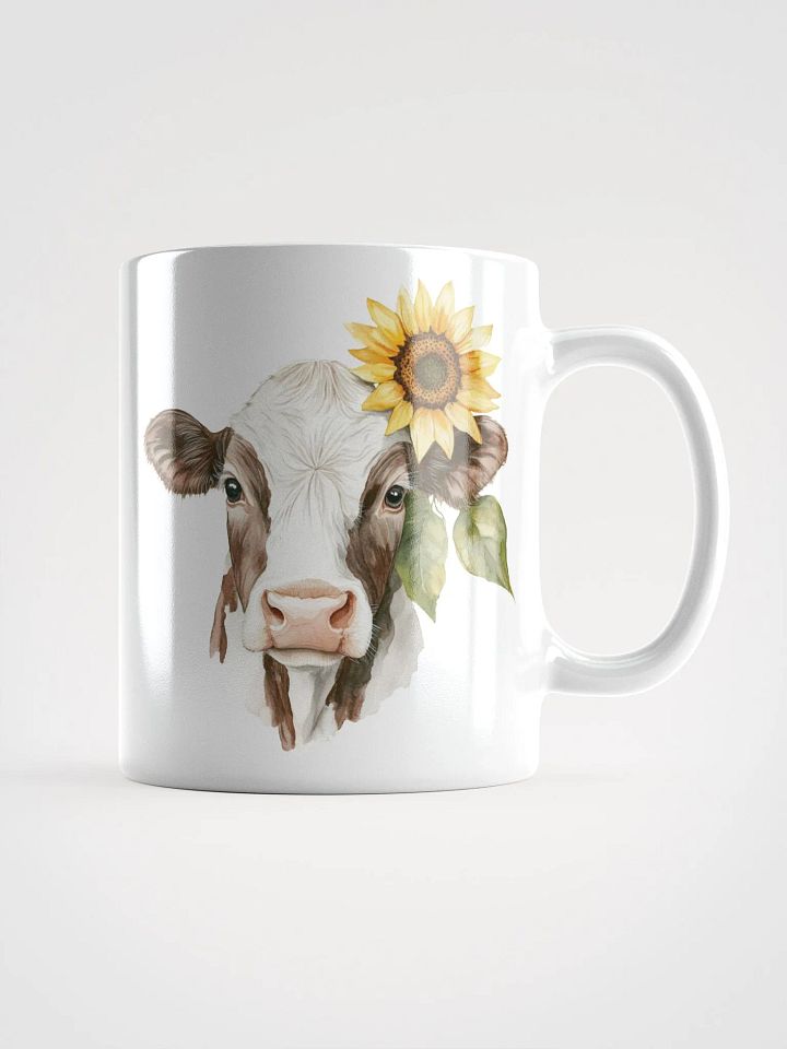Sunflower Cow White Glossy Mug product image (3)