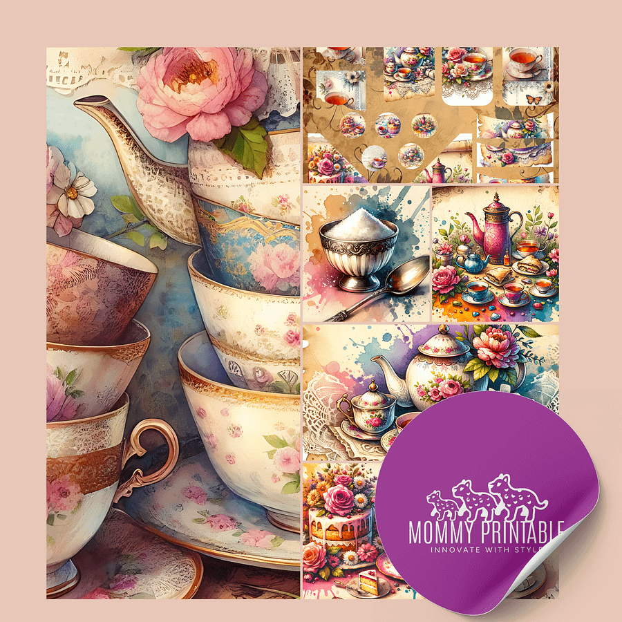 Tea Party Junk Journal Kit product image (3)