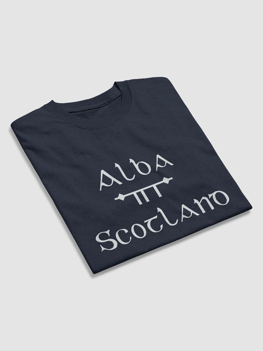 Scotland/Alba Scholastic style Ogham Navy printed T-shirt product image (2)