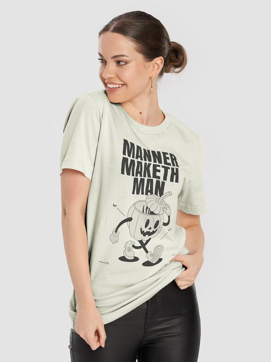Manner maketh man retro T-shirt, pumpkin halloween funny Tee product image (8)