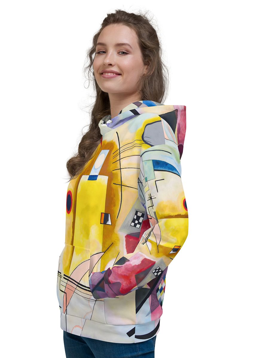 Yellow-Red-Blue Abstract All-Over Print Recycled Unisex Hoodie product image (9)