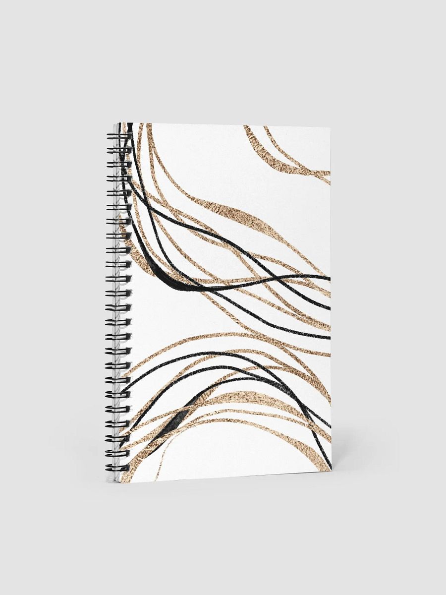 Black & Gold Swirls Line Art Spiral Notebook product image (1)