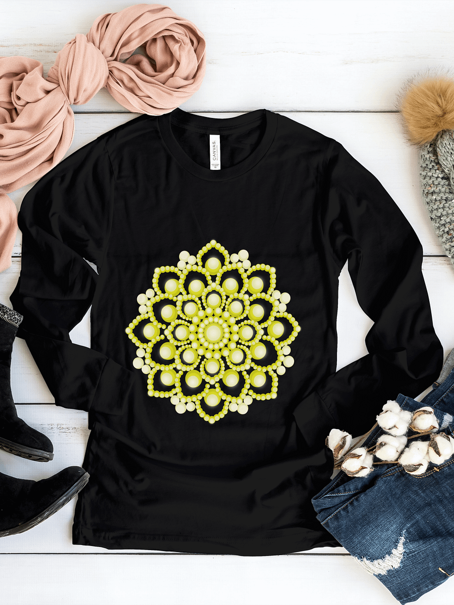 Yellow Flower Mandala Women's Long Sleeve T-Shirt product image (1)