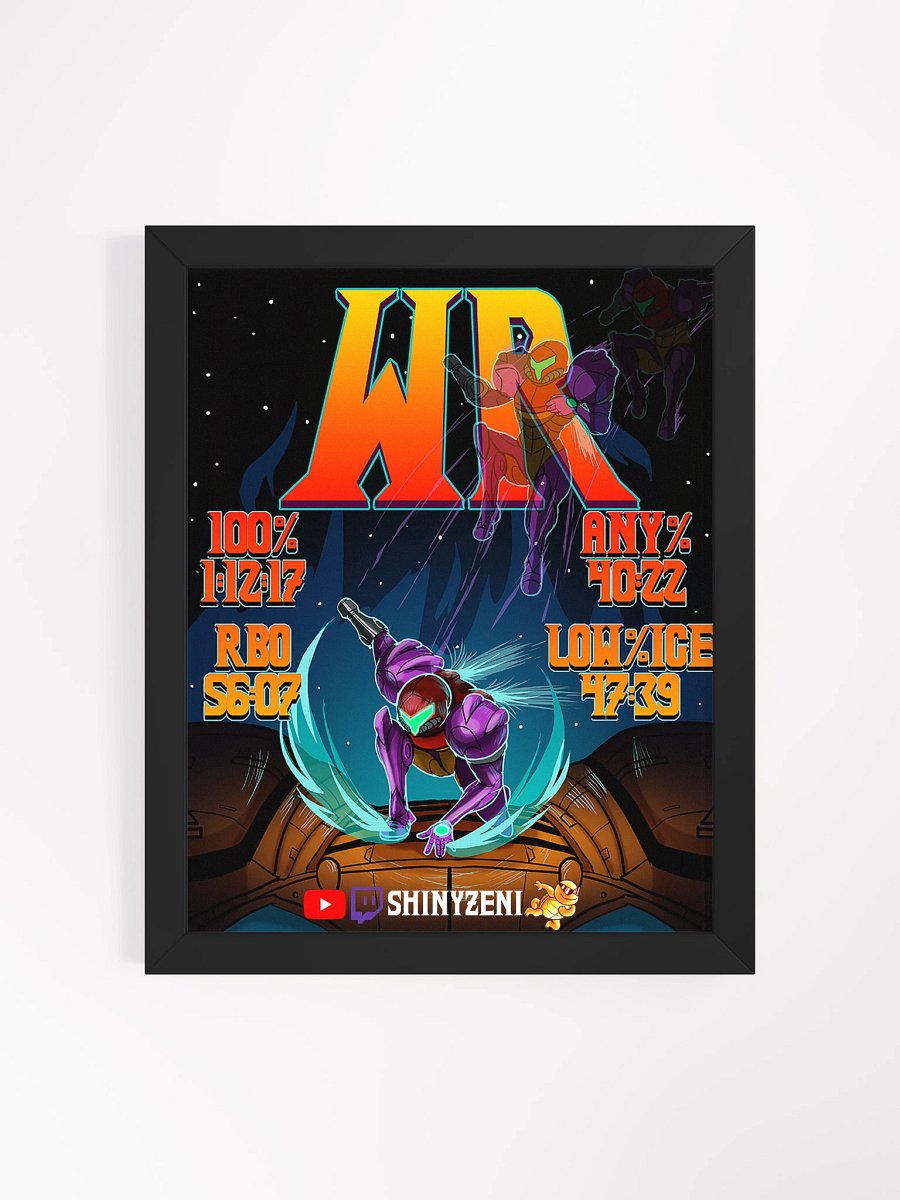 4/4 No Major Glitches World Records Illustration Framed Poster product image (2)