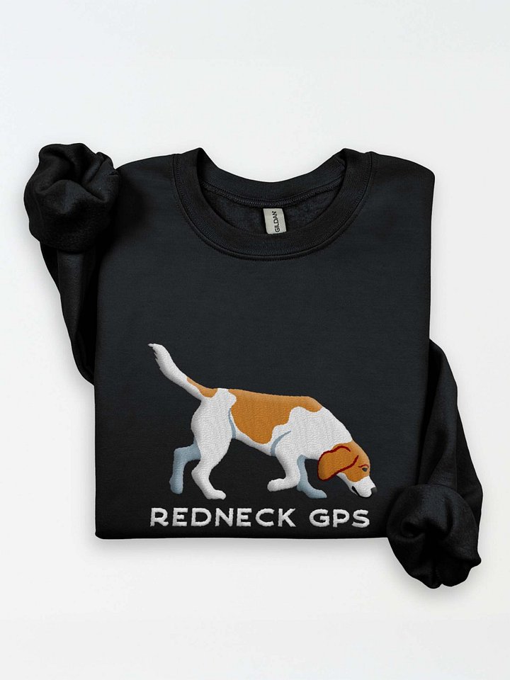 Redneck GPS Sweatshirt (Embroidered) of a Beagle(Lemon) product image (1)