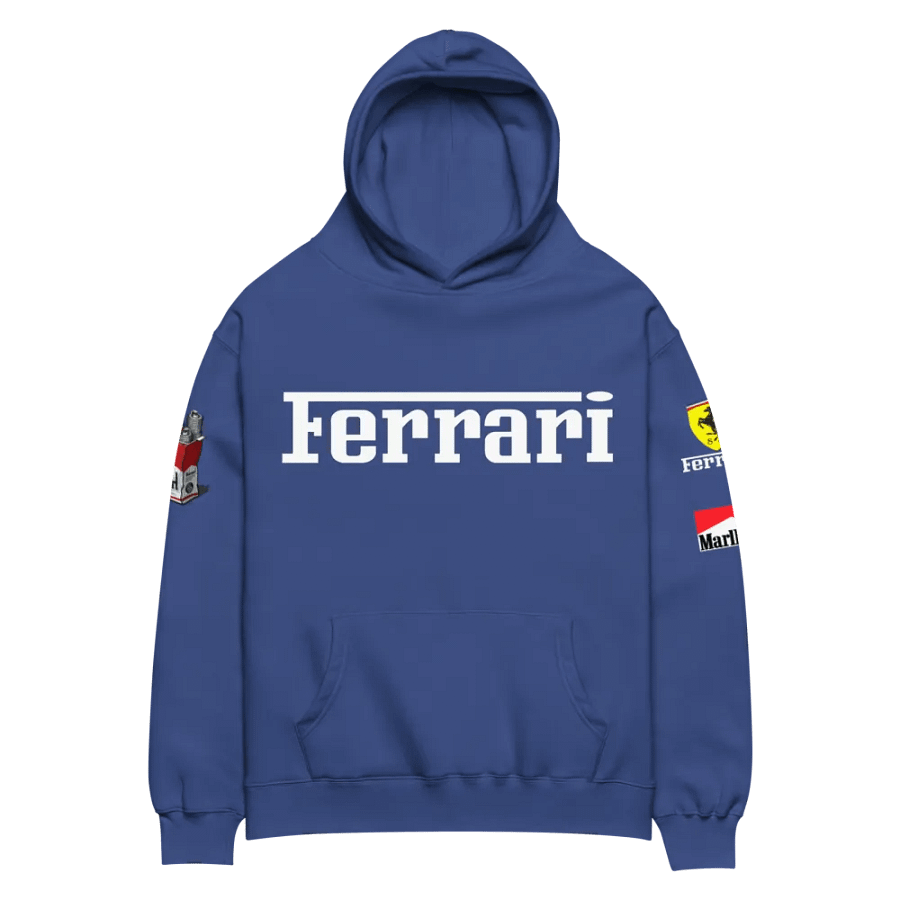FERRARI MARLBORO Logo Unisex Oversized Blue Hoodie product image (6)