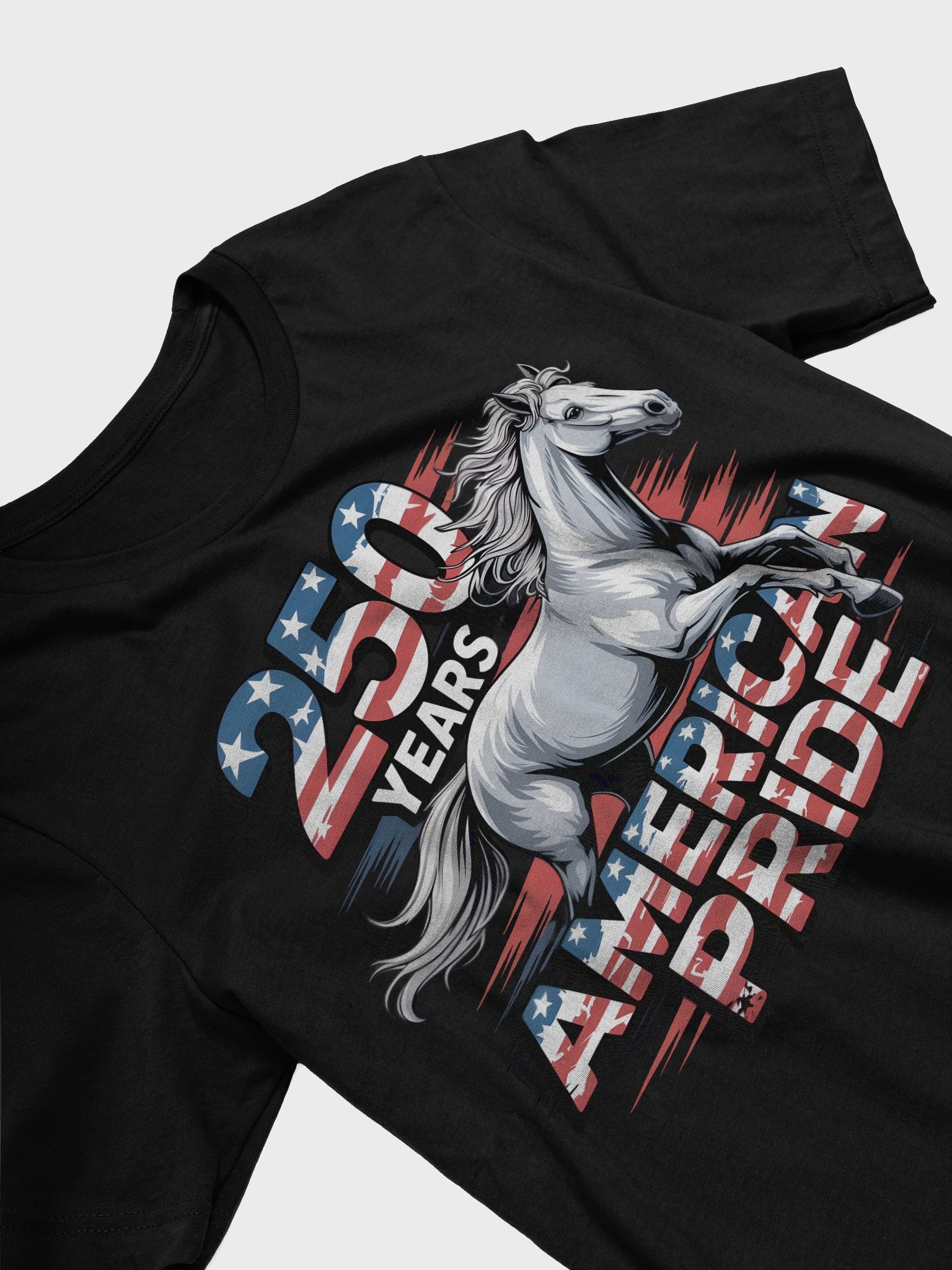 American Pride White Horse T-Shirt product image (3)