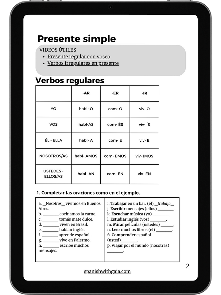 PDF PRESENTE ejercicios + soluciones product image (1)