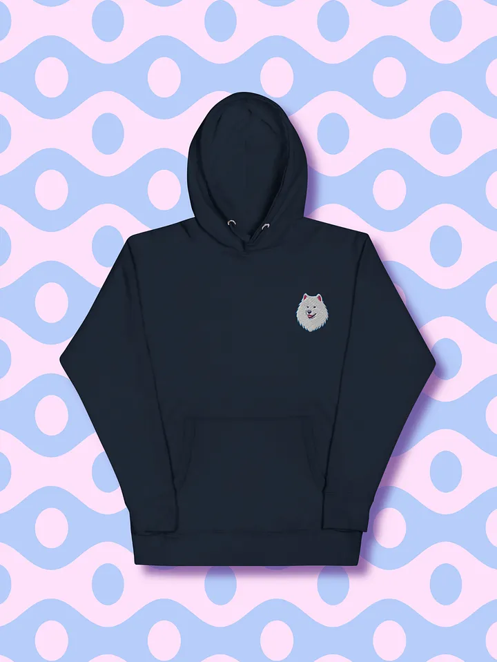 Smiling Samoyed Pup Embroidered Unisex Premium Hoodie product image (2)