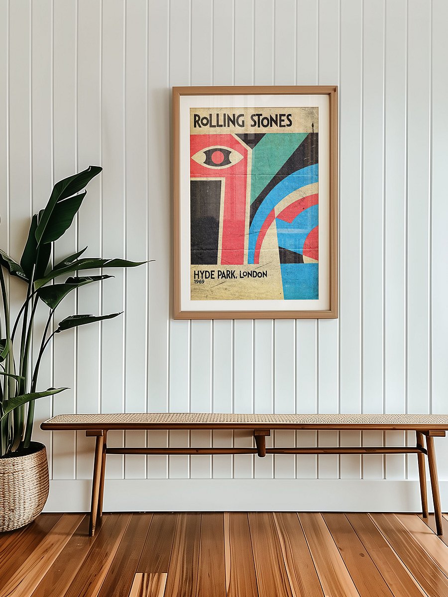Rolling Stones Hyde Park 1969 Poster | Vintage Rock Print | London Concert Art | Retro Music Decor | Reworked Design product image (3)