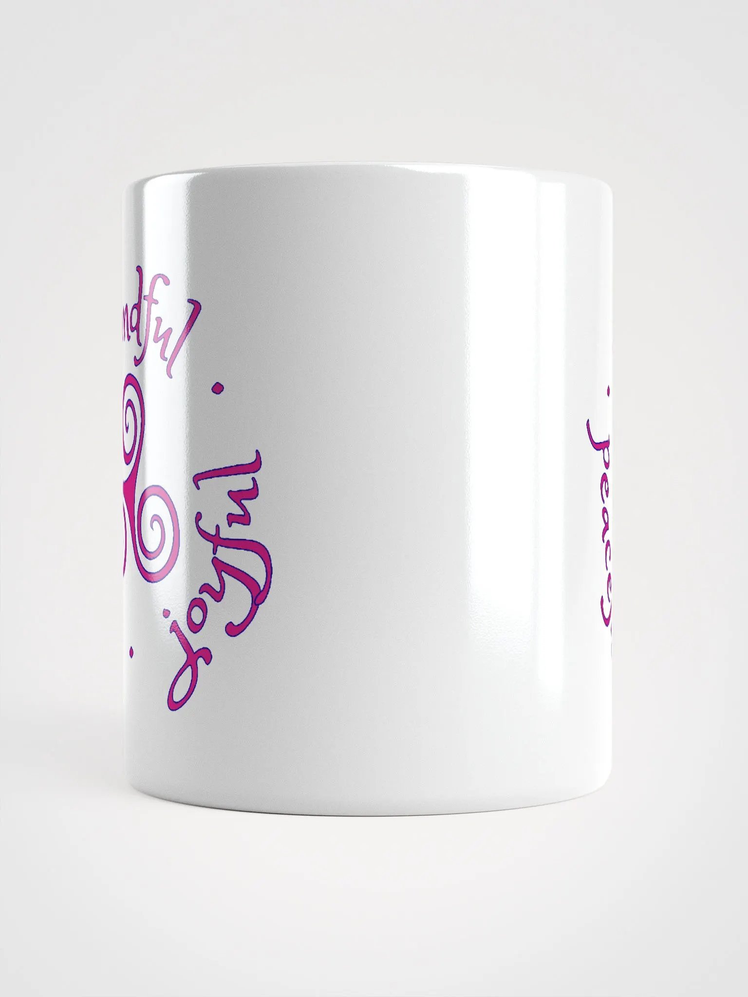 Mindful Peaceful Joyful Dark Pink and Navy Ceramic Mug product image (9)
