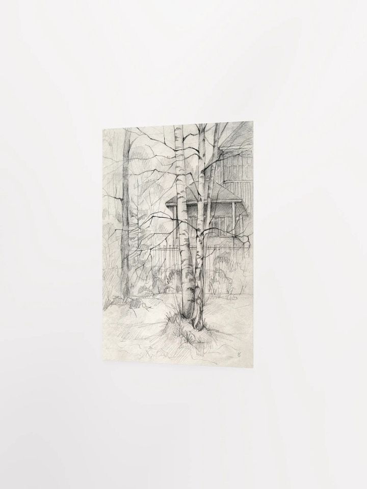Vibrant Matte Poster Print - Dacha and Trees product image (2)