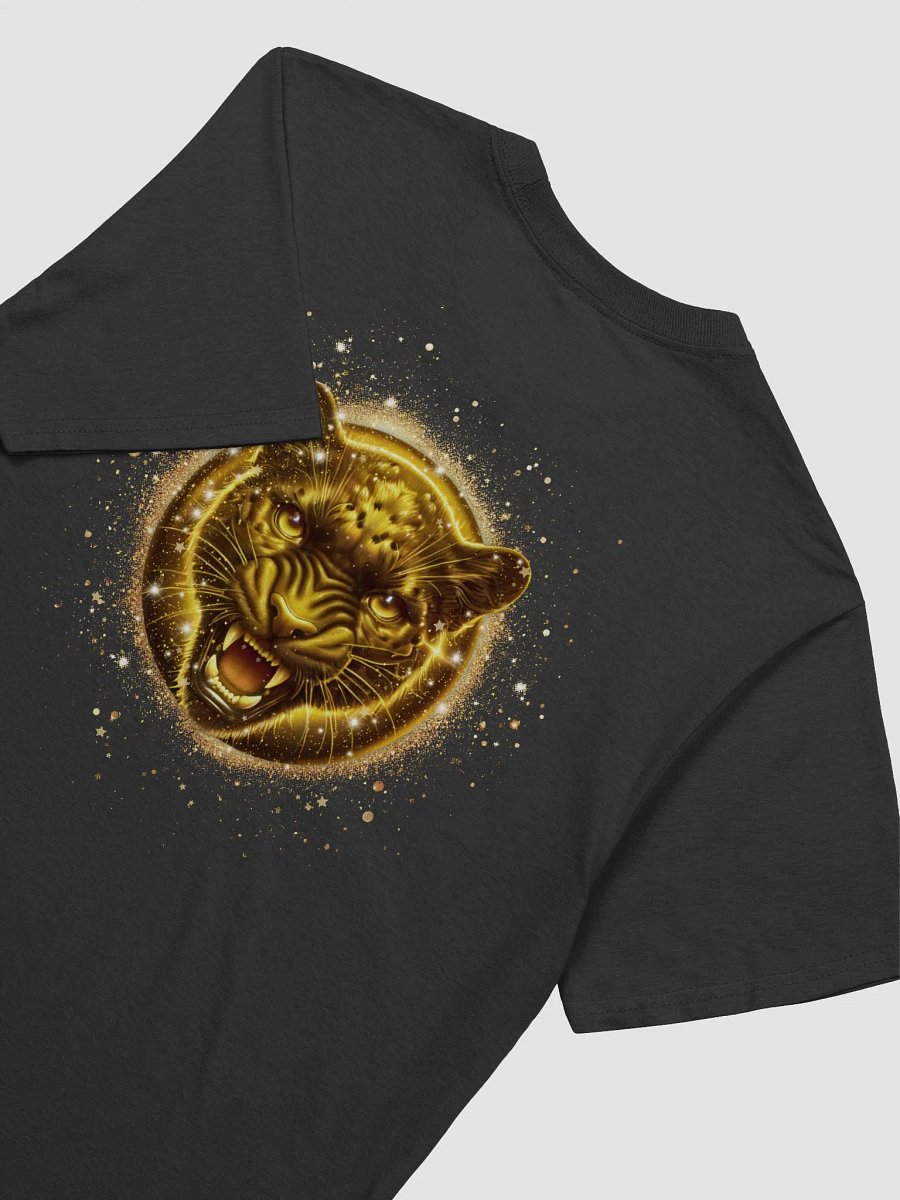 Glitter Gold Black jaguar Badge Design (Unisex Black T-Shirt) product image (4)