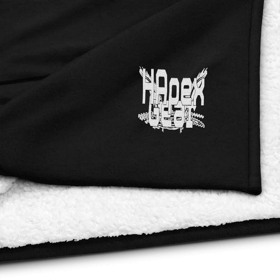 Premium Sherpa Blanket - Embroidered - White HApex Gear Black Logo product image (4)