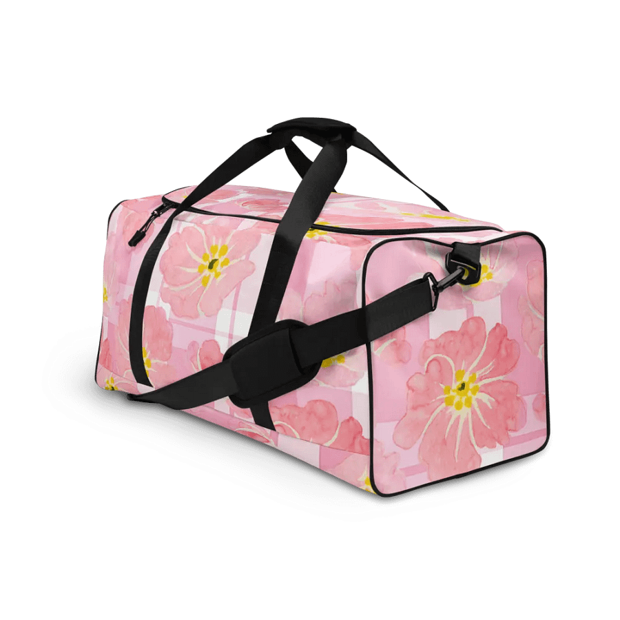 Pink Hibiscus Gingham Duffle Bag product image (9)