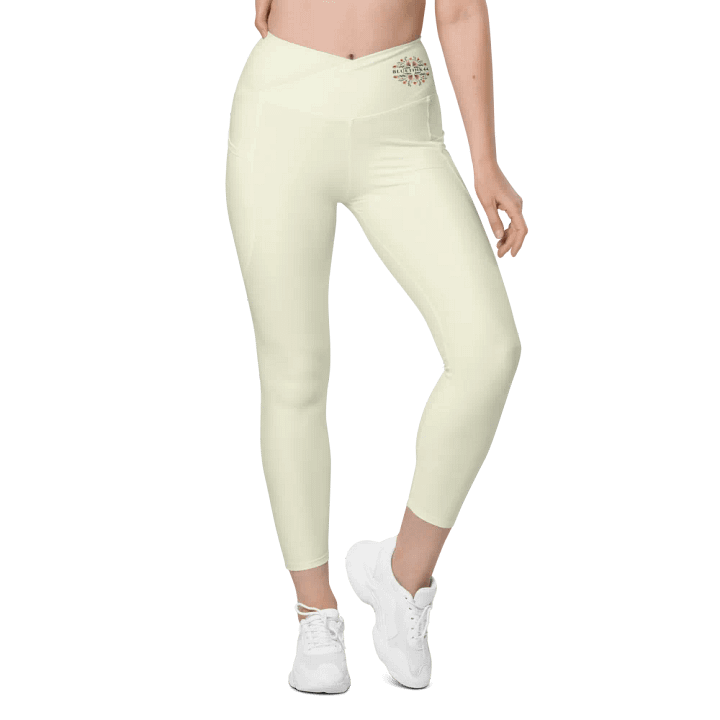 Sun-Kissed BlueTink Crossover Leggings with Pockets product image (1)