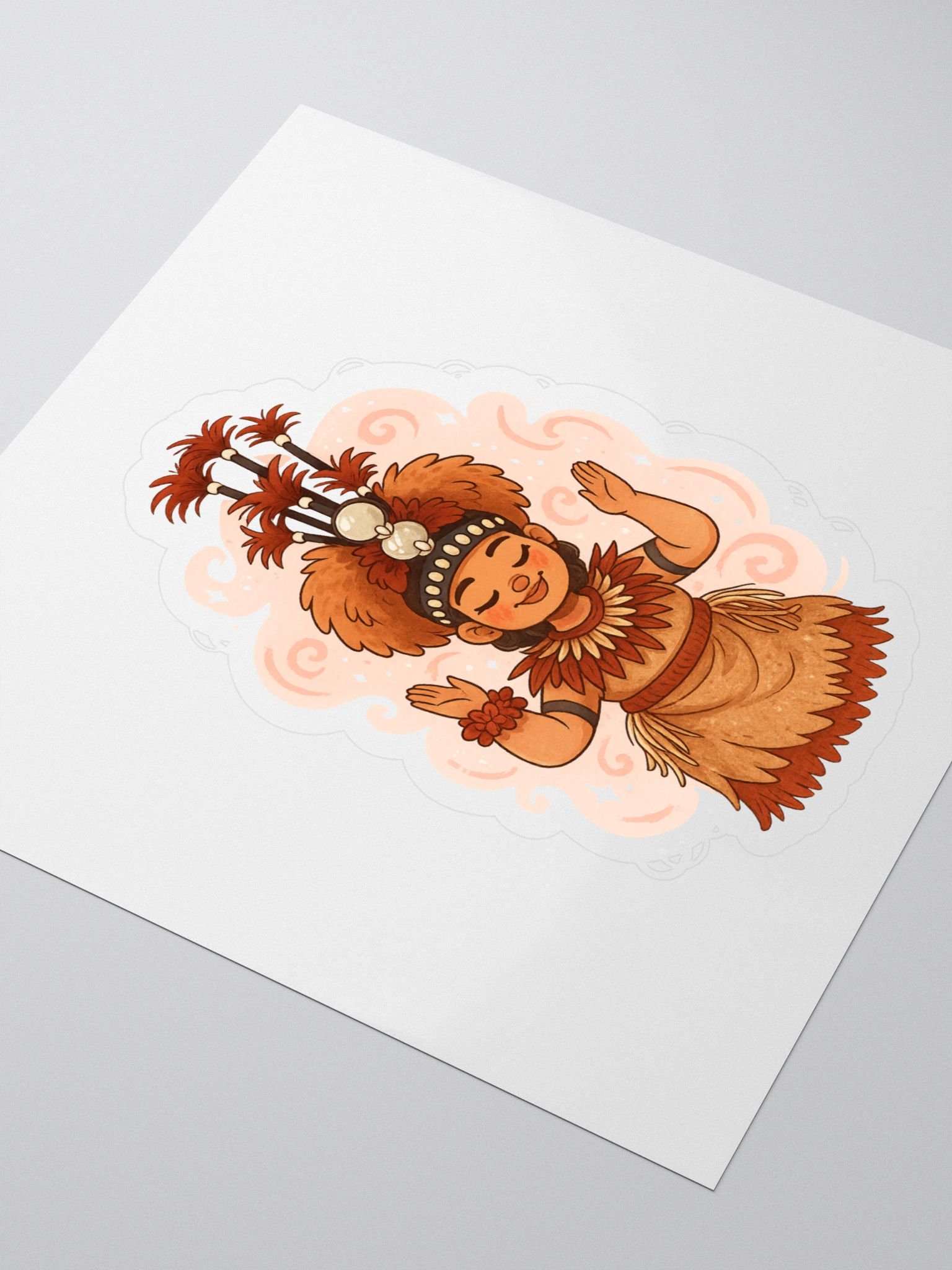 Samoan Taupou Kiss-Cut Sticker – Polynesian Island Girl in Traditional Dress | Cultural Fa’aSamoa Decal by ASP Apparel product image (3)