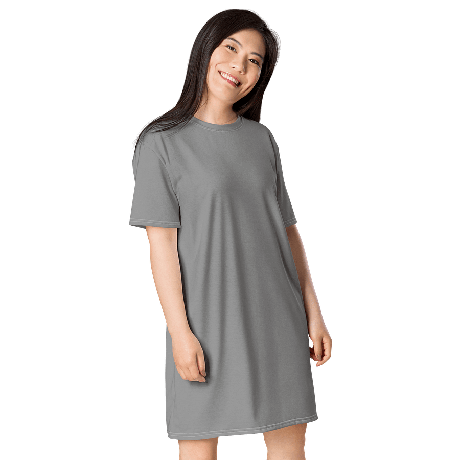 Noble Grey Oversized T-Shirt Dress | Stretchy Fabric | Casual or Formal Style | Sizes 2XS-6XL | Exclusive Design product image (4)