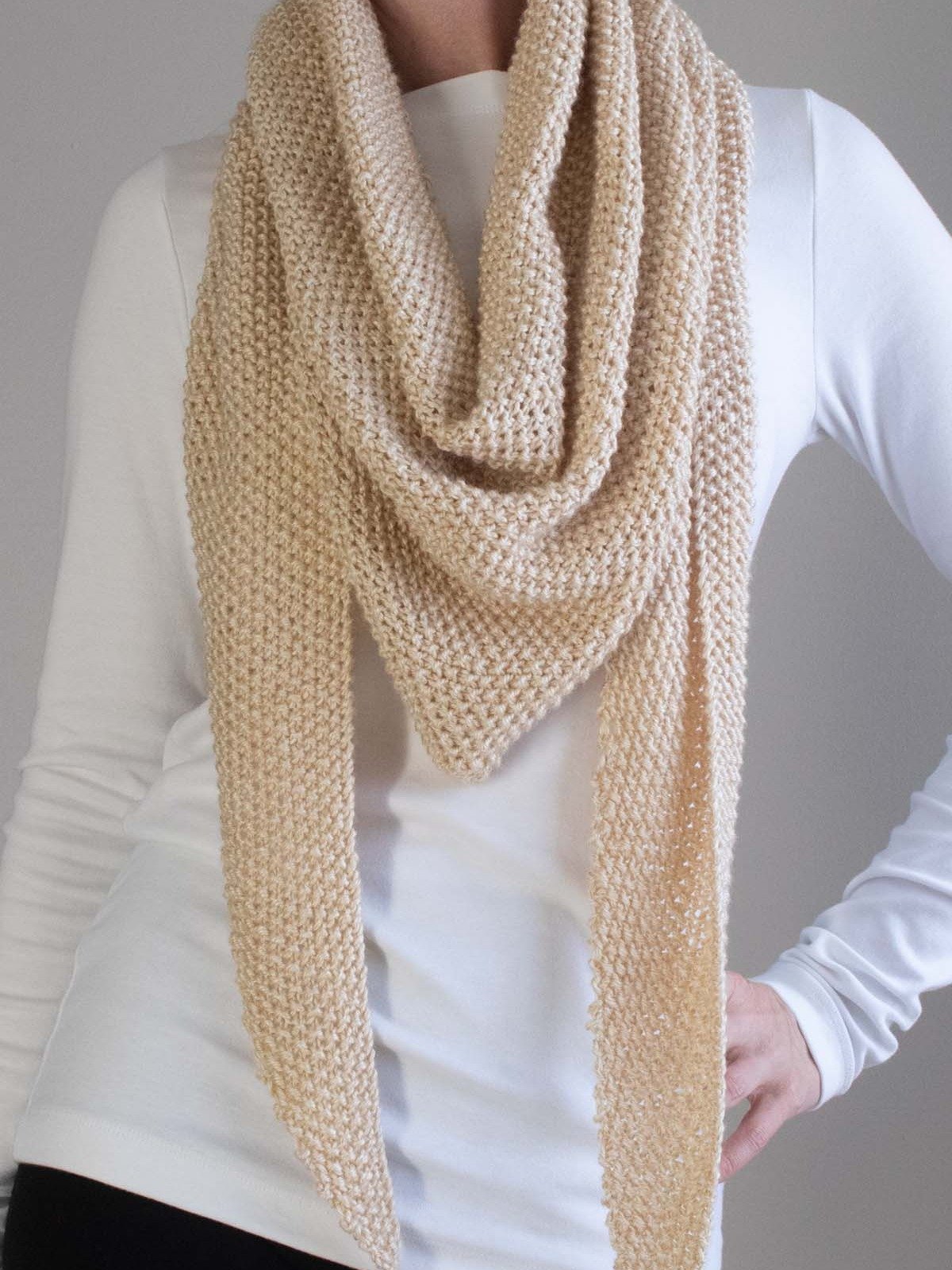 Seed Stitch Triangle Scarf Shawl Knitting Pattern PDF product image (2)