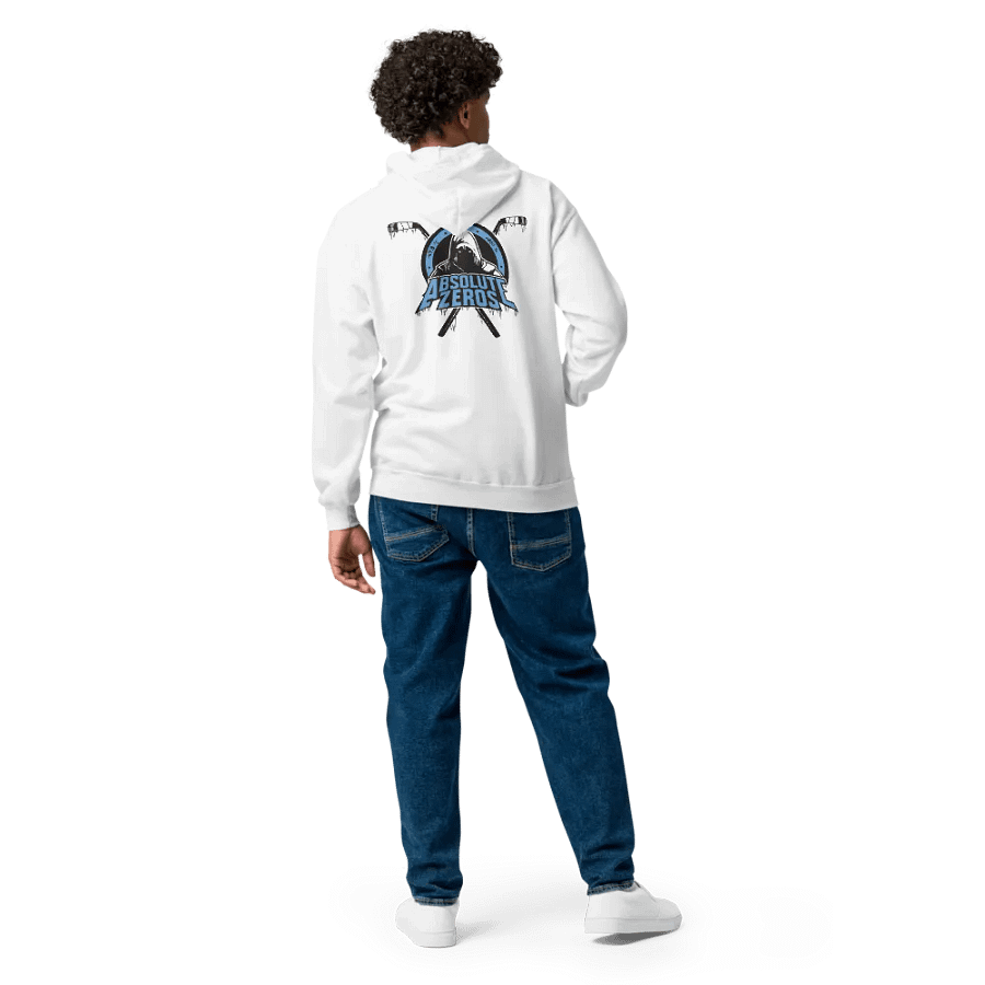 Gildan Unisex Heavy Blend White Zip Hoodie product image (3)