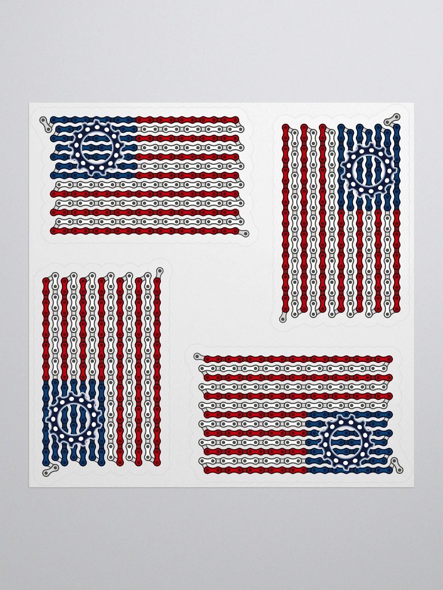 USA Betsy Ross Bike Chain Flag Sticker 4 Pack product image (1)
