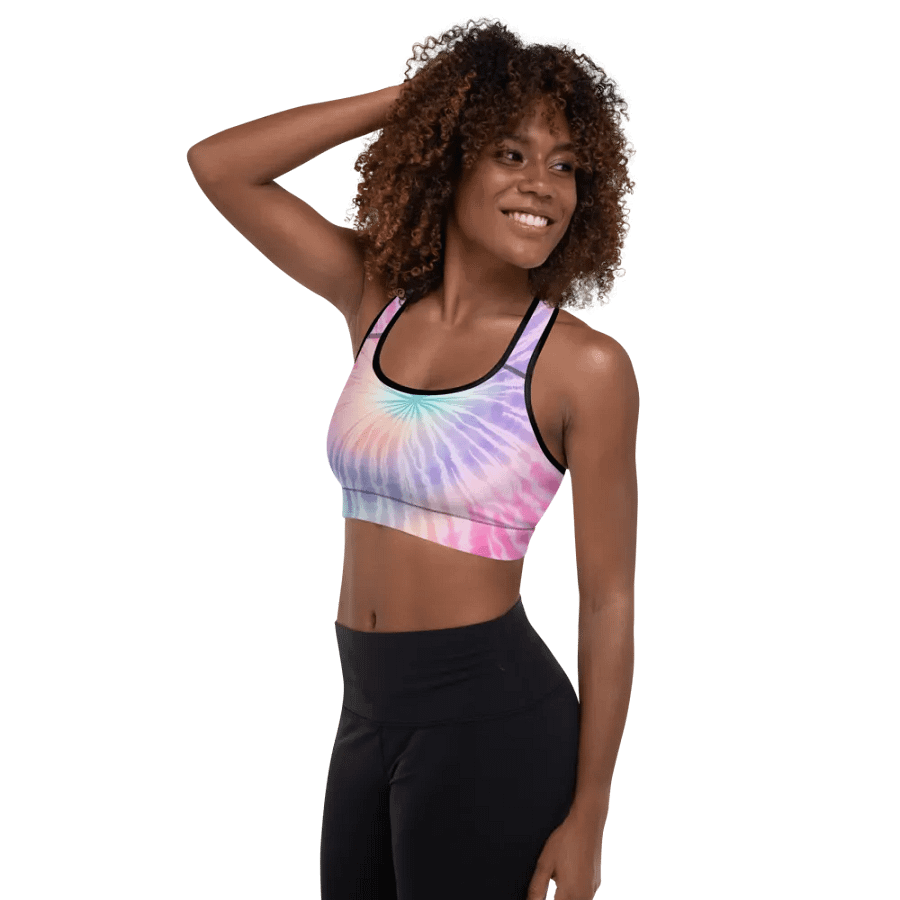Pastel Radiance Tie-Dye Padded Sports Bra product image (5)
