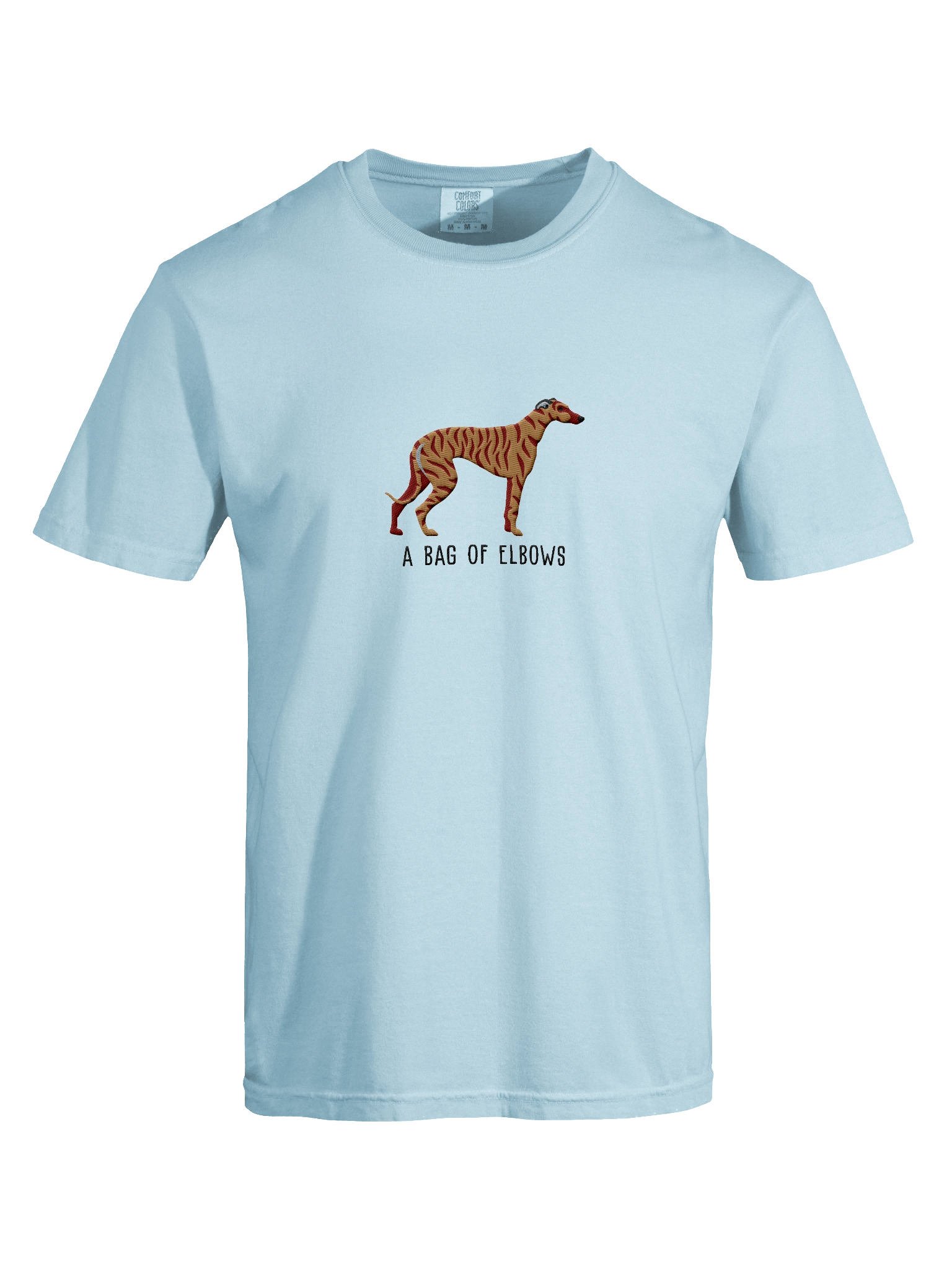A Bag of Elbows T-Shirt(Embroidered) of a Greyhound(Brindle) product image (57)