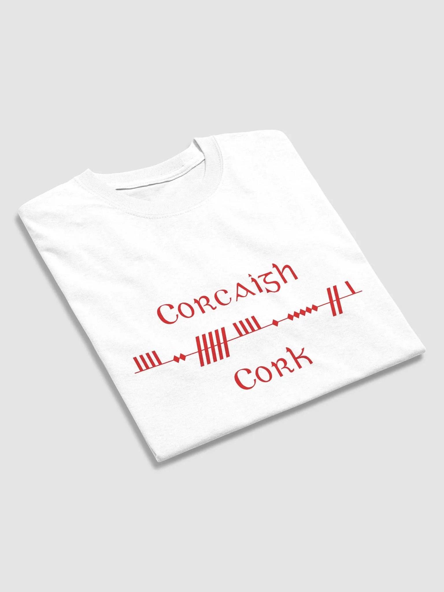 Cork/Corcaigh Scholastic style Ogham white Printed T-shirt product image (3)