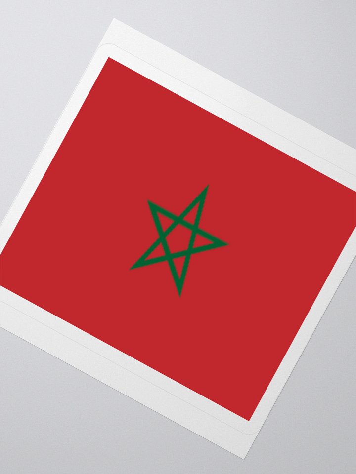 Exclusive Morocco Flag Kiss-Cut Sticker by TDS Music - Unique Design (3" x 3", 4" x 4", 5.5" x 5.5") product image (4)