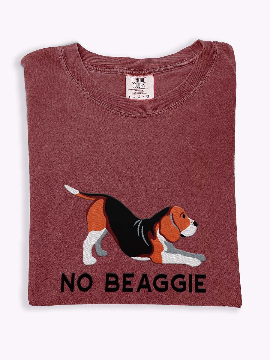 No Beaggie T-Shirt(Embroidered) of a Beagle(Tricolor) product image (1)