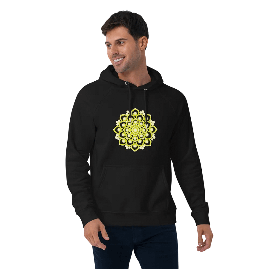 Yellow Flower Mandala Eco Hoodie product image (12)